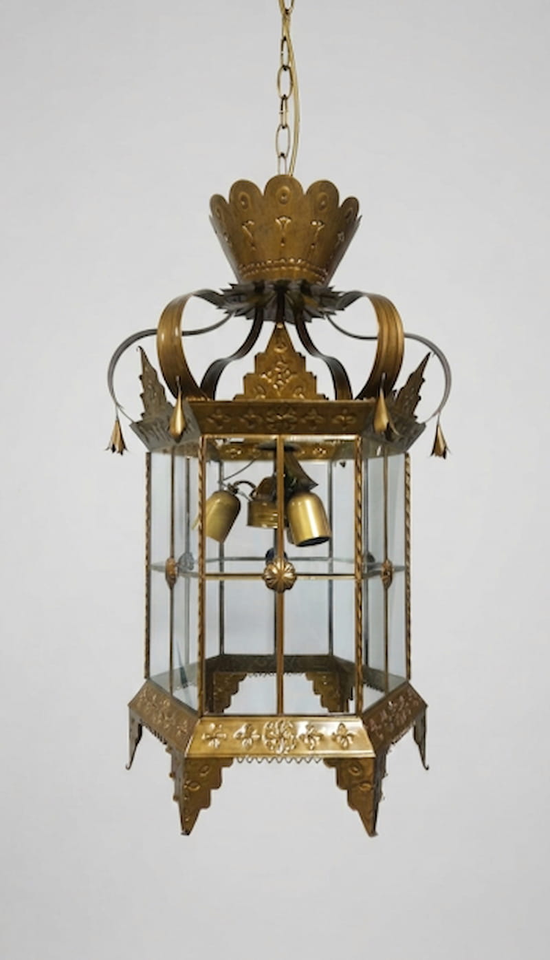 Farol Guadalupe en dorado envejecido