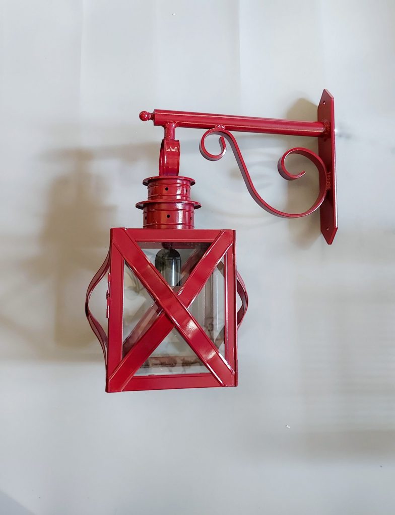 Farol rojo con soporte