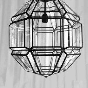 Farol colgante en metal y vidrio