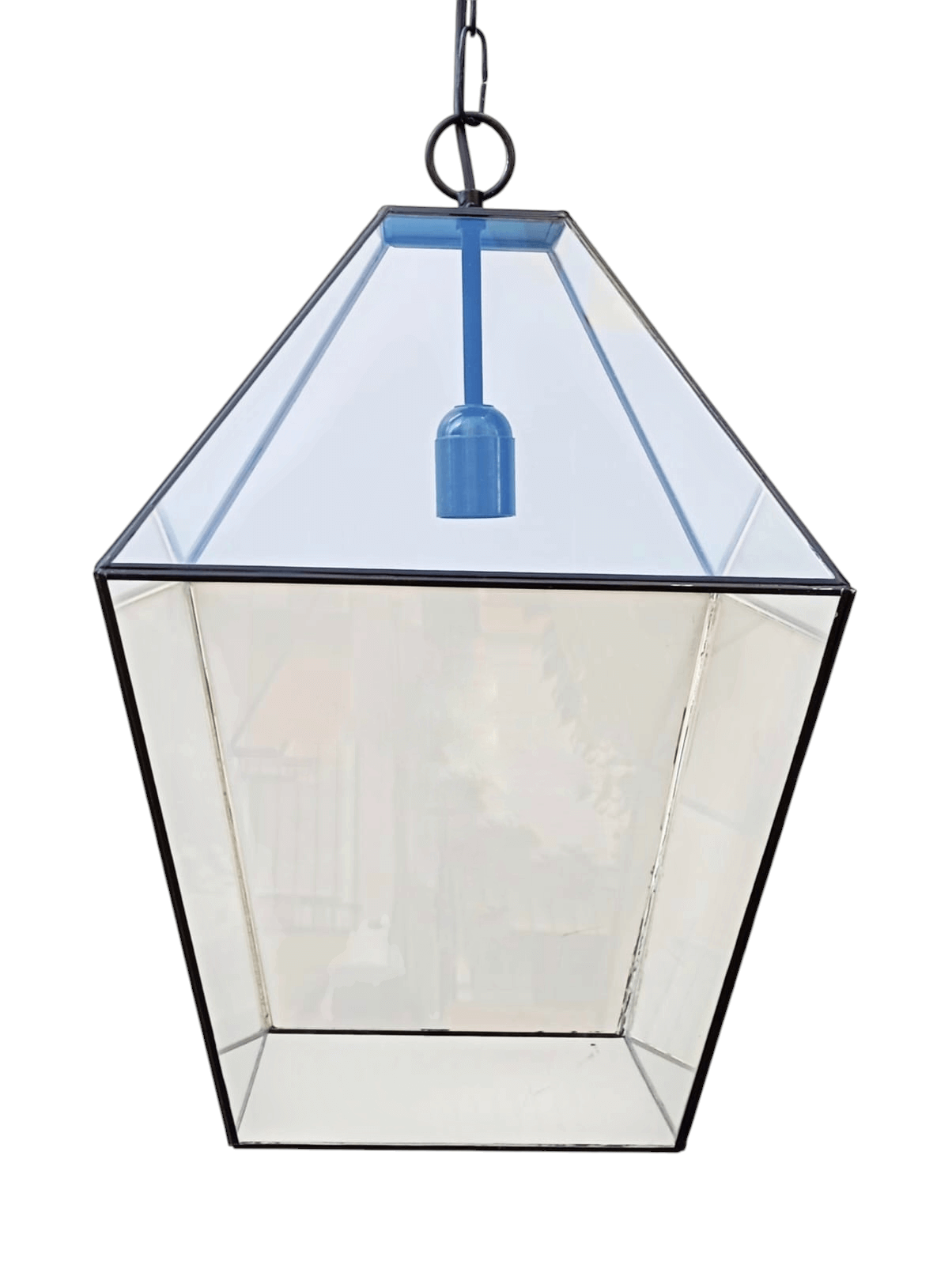 Farol de techo clásico en negro y vidrios
