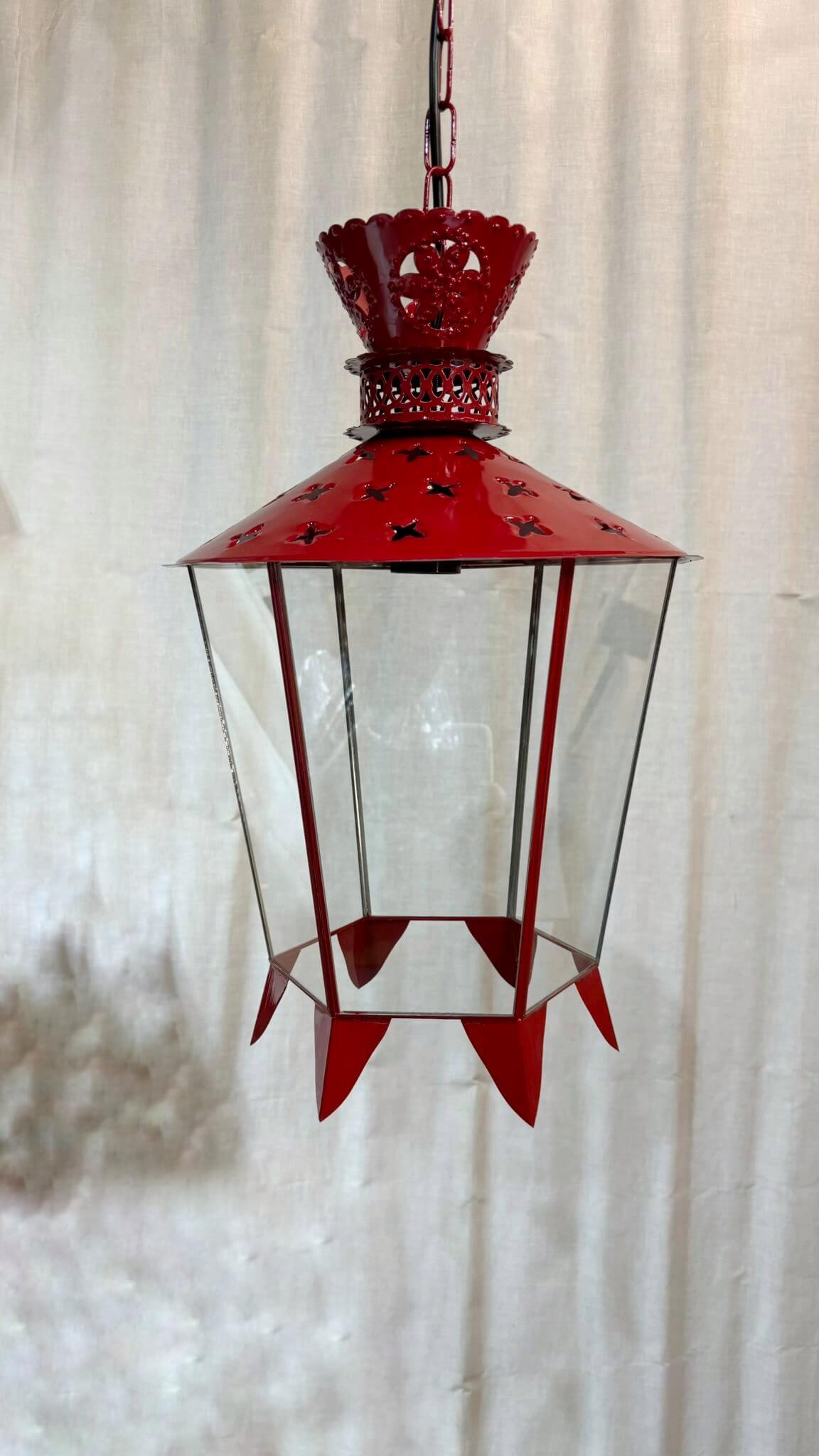 farol de forja villamanrique color rojo