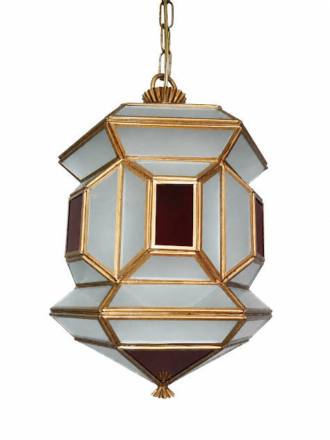 Farol de forja con formas geométricas