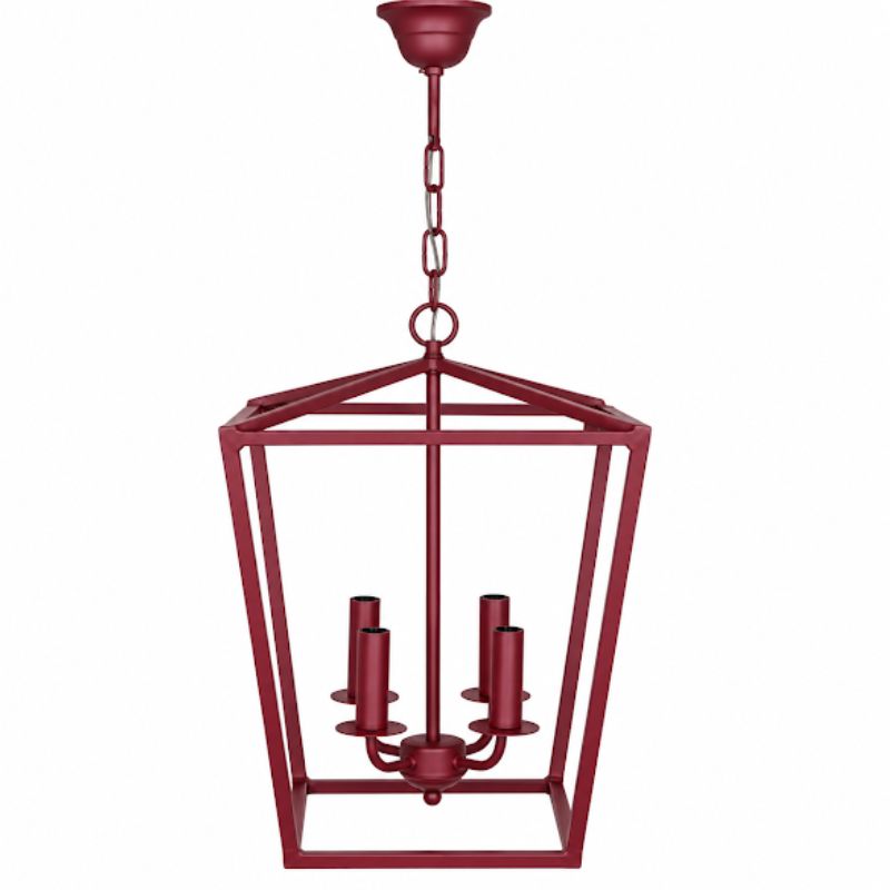 Farol Carmel de techo sin cristal color rojo vino